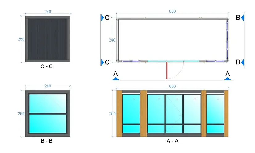 Wohncontainer Glascontainer 20 Fuß – Image 5