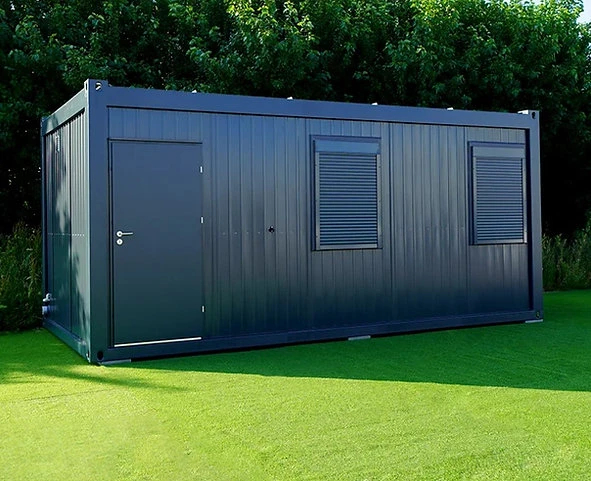 Container bureau /6x3 mètres avec fenêtres sur le côté long droit