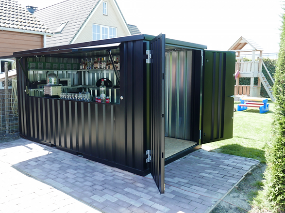 Container bar pliable 4 × 2 mètres noir RAL 9005 – Image 3