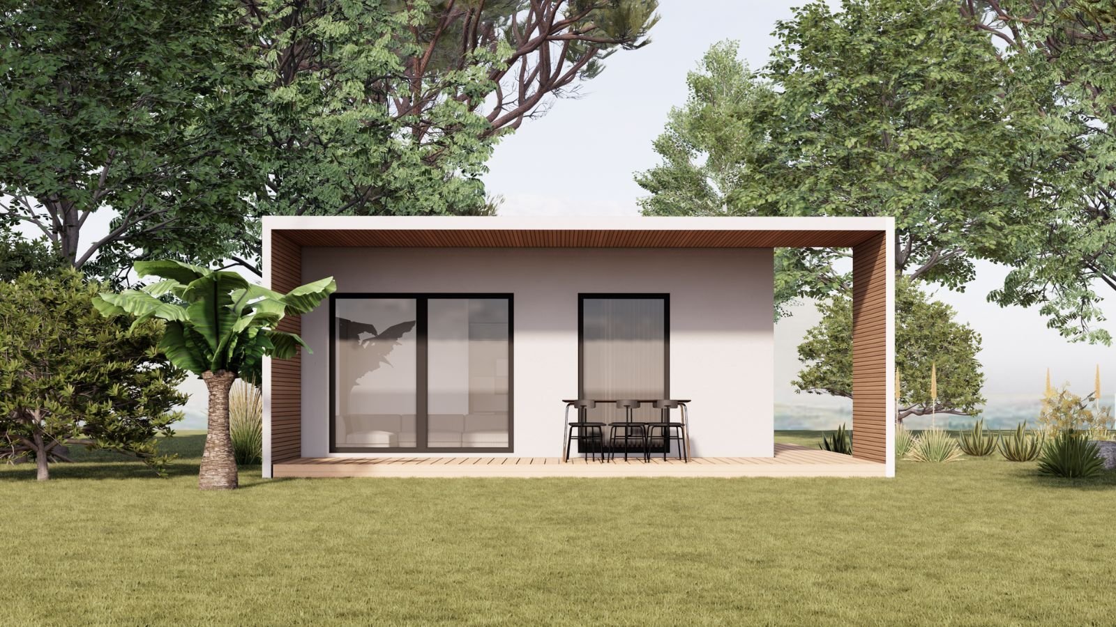 Maison modulaire clé en main de 67 m², architecture espagnole