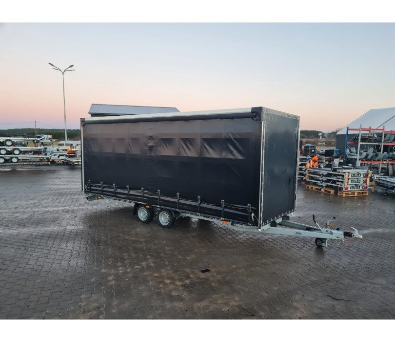 Remorque porte-voitures 620 x 210 x 240 cm avec rideaux coulissants sur 2 côtés, poids total autorisé en charge jusqu'à 3 500 kg, transporteur universel – Image 16