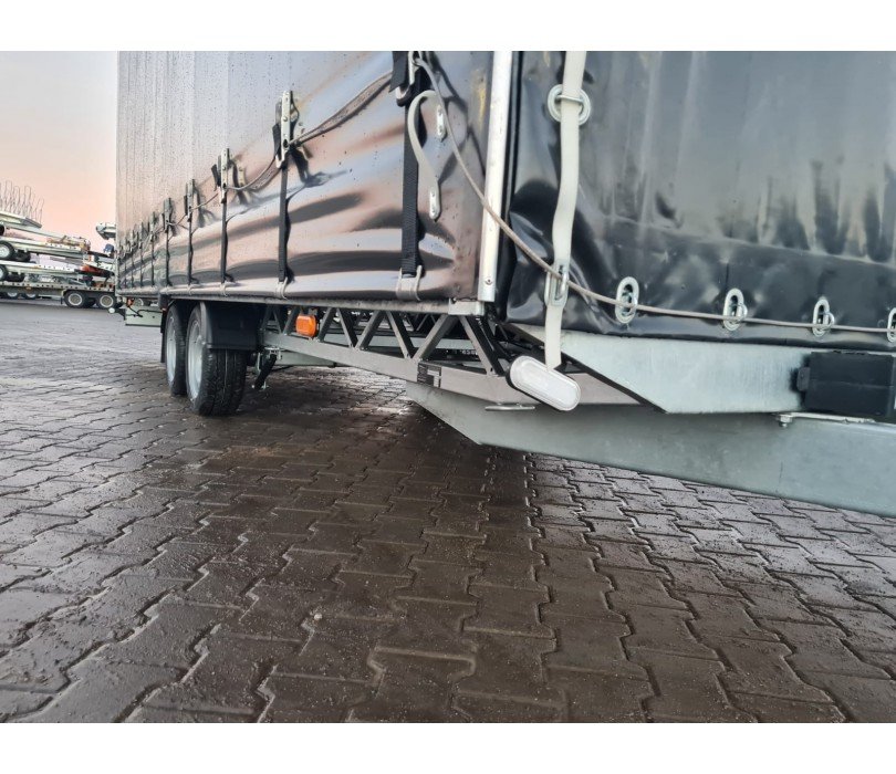 Remorque porte-voitures 620 x 210 x 240 cm avec rideaux coulissants sur 2 côtés, poids total autorisé en charge jusqu'à 3 500 kg, transporteur universel – Image 19