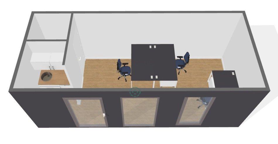 Conteneur de bureau 21 m² avec WC et kitchenette – Image 7